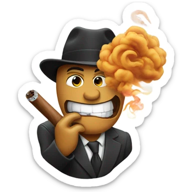 Cyclone smoking a cigar sticker