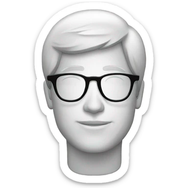 black glasses frames sticker