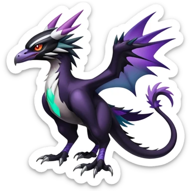 Shiny Dark Nargacuga-Silvally-Noibat-Noivern-Hybrid (Full body) sticker
