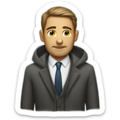 half of homeless and half of businessmen sticker