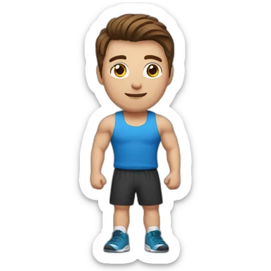 Brown haired guy, who is engaged in a gym sticker