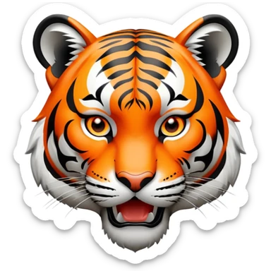 tiger face pointing finger forward for Twitch emote sticker