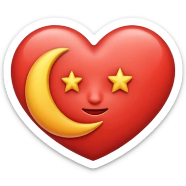Heart and moon emoji sticker