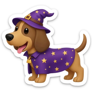 Dog wizard sticker