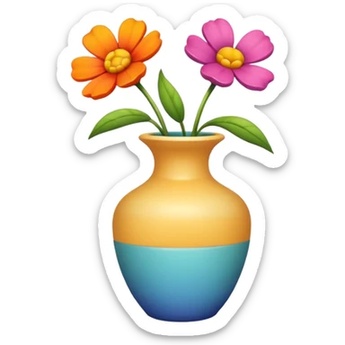 vase and one flower outside sticker
