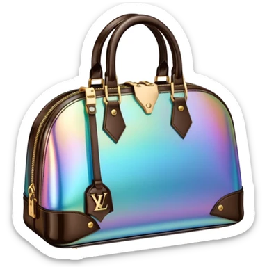 Isolated, rendering, detailed Louis Vuitton bag in futuristic style and colors sticker