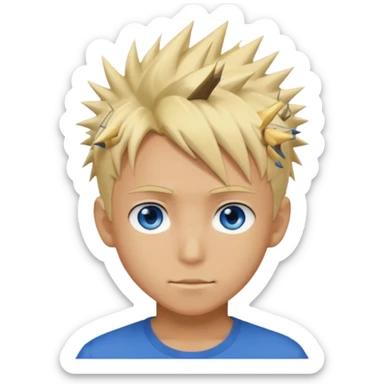 Naruto Anime style boy head sticker