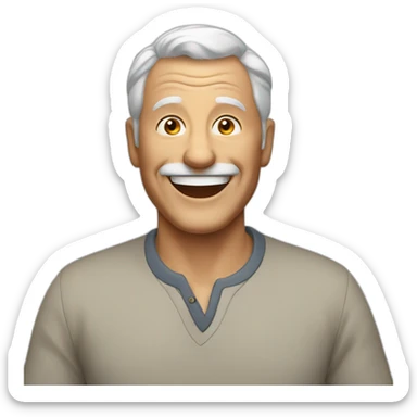 very happy older man  sticker