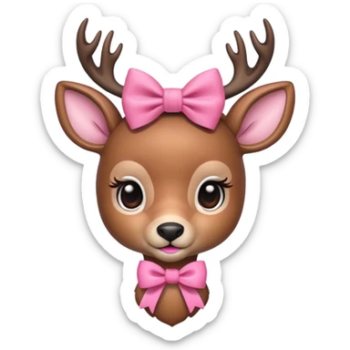 Pretty deer with pink bow sticker