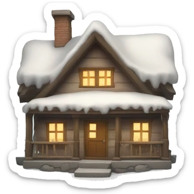 Cozy winter cottage sticker