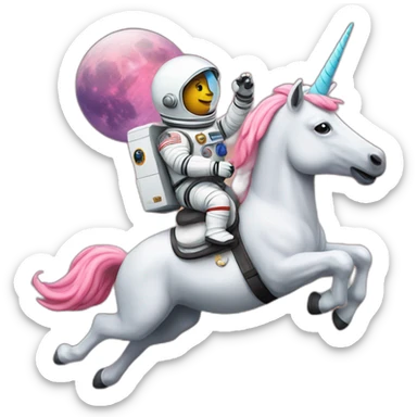 Astronaut riding unicorn sticker