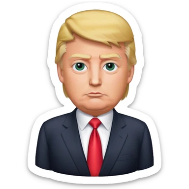 Photorealistic Donald Trump stands in a suit sticker