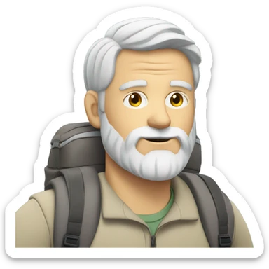 middle aged white guy with beard Hiking a mountain sticker
