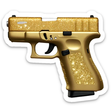 sparkly gold glock sticker