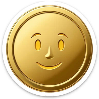 A coin in the shape of a picture. sticker
