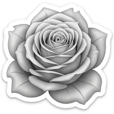Make the frozen rose look silver in the style of emoji, with no background. sticker