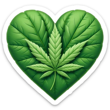 Animated weed leaf heart gif sticker