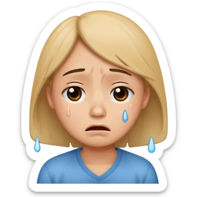 Cry but cute sticker