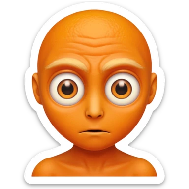 orange mutant human sticker