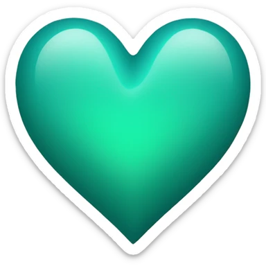 Teal and green heart  sticker