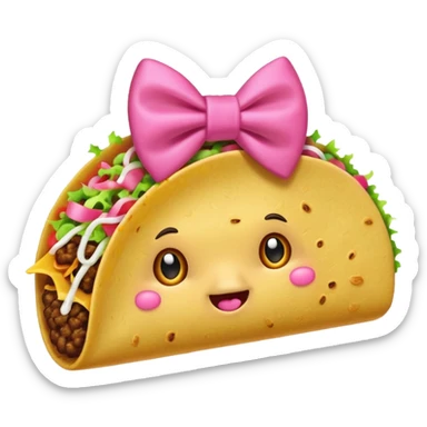 Taco with a pink bow sticker