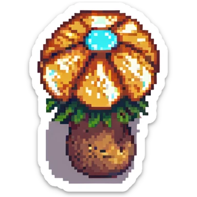 glowing mushroom pixel art sticker