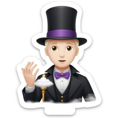 a magician who disappears into fog sticker