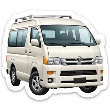 3D emoji of a Peruvian urban white toyota hiace sticker