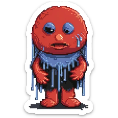 A sad Elmo character with tears sticker
