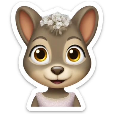squirrel in a prom dress  sticker