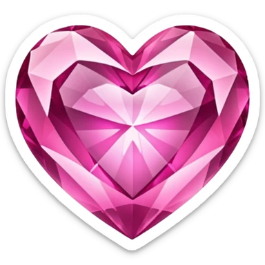 pink crystal heart sticker