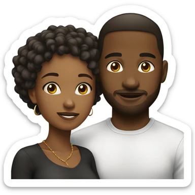 Cute black couple  sticker
