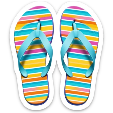 Cute beach flip flops sticker