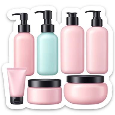 a collection of soft and pink skincare and bright and the color is not too bright sticker