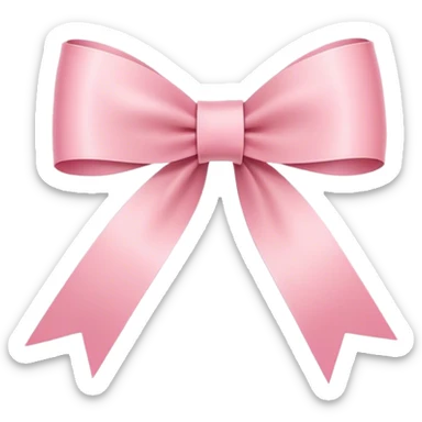 Super ultra-thin and stretched ribbon bow, as narrow as possible, single loop, no extra loops, no fluffy or rounded shapes, only one long and sleek ribbon, delicate, minimalist, NO DOUBLE LOOPS, NO THICKNESS, ONLY A SINGLE SLIM LINE pink sticker