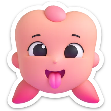 blushing face with eyes rolled up and tongue out sticker