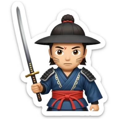 Make me a samurai emoji holding a sword. sticker