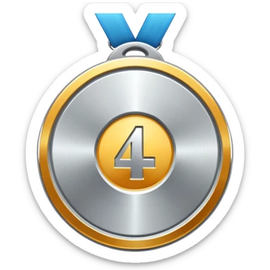 4th place steel medal sticker