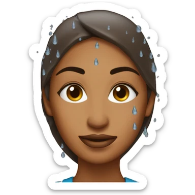 Water droplets on brown woman  sticker