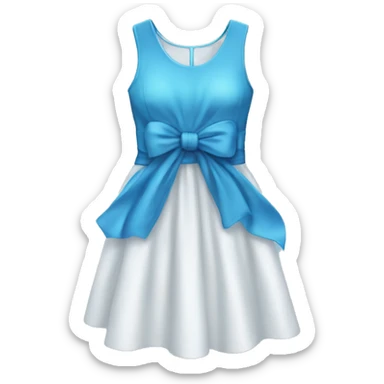 blue dress with a bow on it sticker