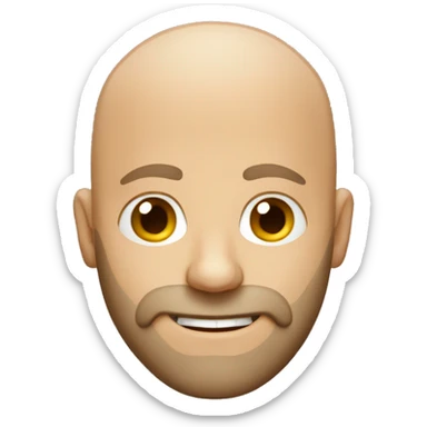 bald white man with brown beard winking sticker