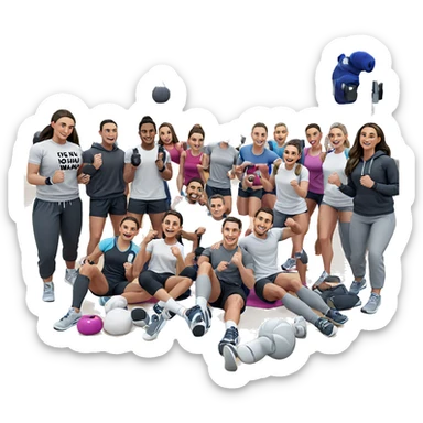 group of friends at gym sticker