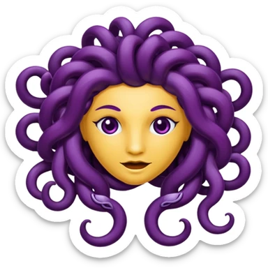 Hazme una medusa con piel de uva morada sticker