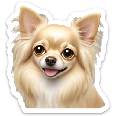  Creme beige long haired chihuahua  sticker
