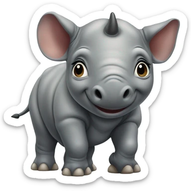 Realistic baby rhino small eyes sticker