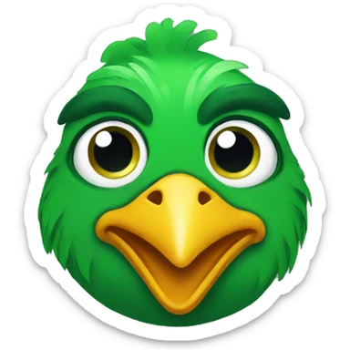 green chicken face sticker