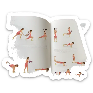 diagram of workout routine inside of a book sticker