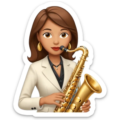 woman Swing jazz musician playing saxophone sticker