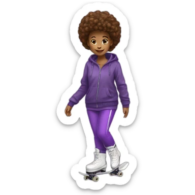 Patineuse artistique tu ique violette sticker