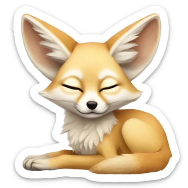 Sleepy fennec fox sticker